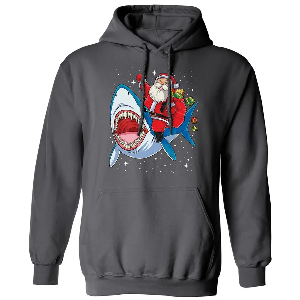 Santa ride shark Classic Unisex Hoodie - 7