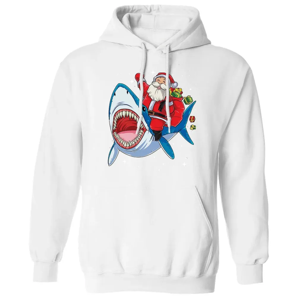 Santa ride shark Classic Unisex Hoodie - 11