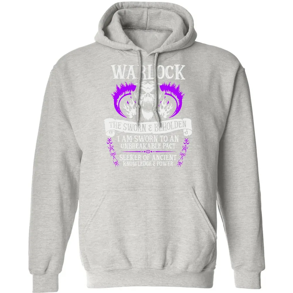 WARLOCK, THE SWORN AND BEHOLDEN   (White Text) Classic Unisex Hoodie - 8