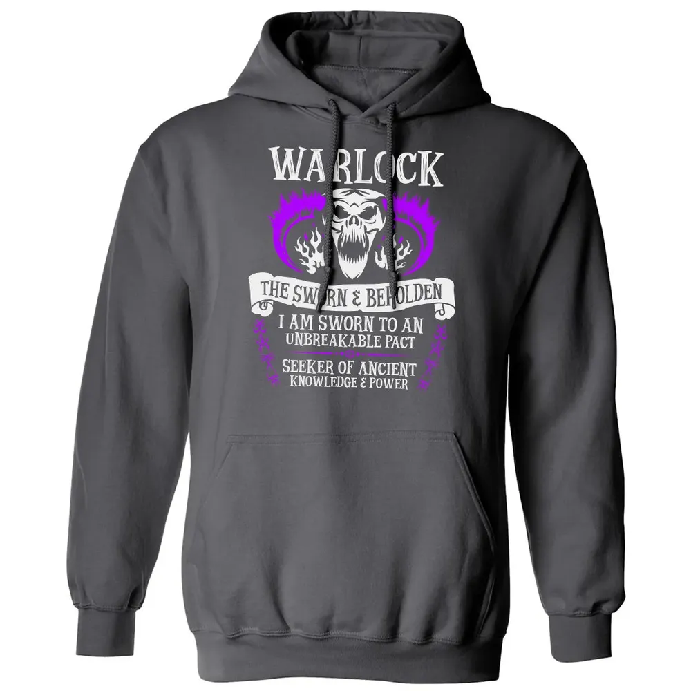 WARLOCK, THE SWORN AND BEHOLDEN   (White Text) Classic Unisex Hoodie - 7
