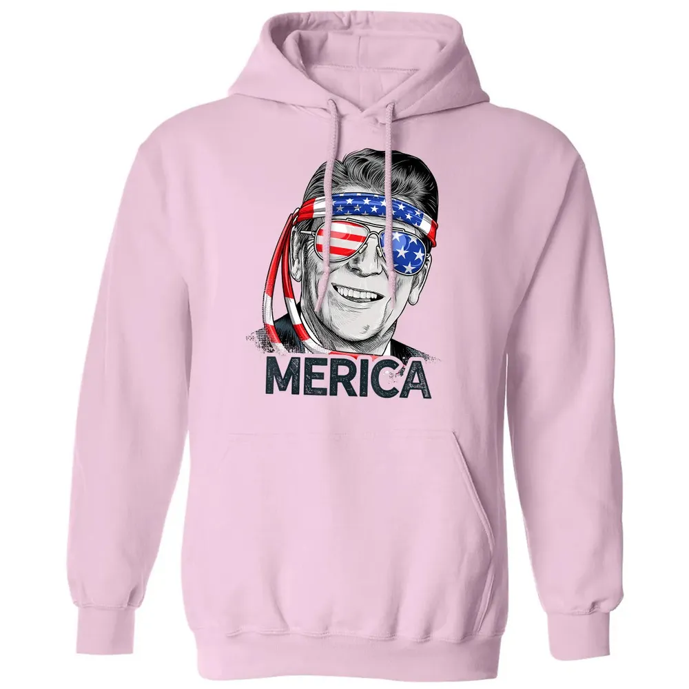 Reagan Ronald Merica 4th of July  Men US President Classic Unisex Hoodie - 3