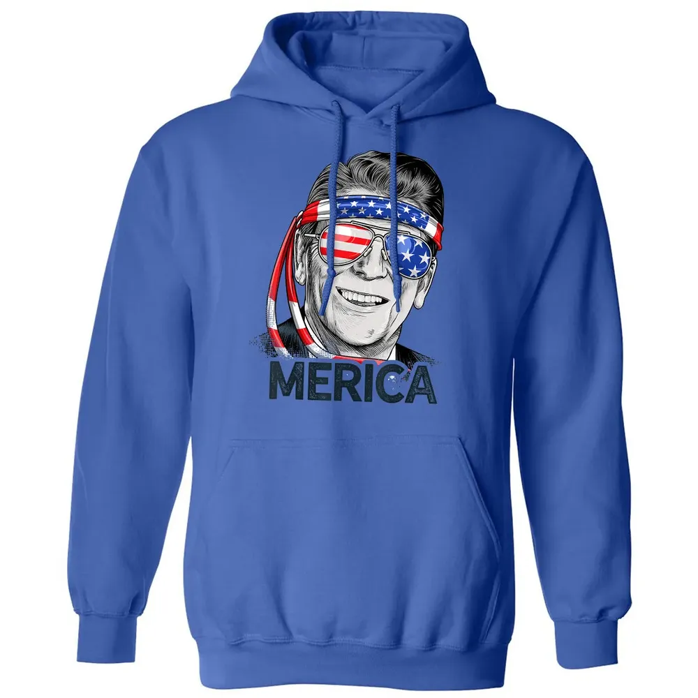 Reagan Ronald Merica 4th of July  Men US President Classic Unisex Hoodie - 9