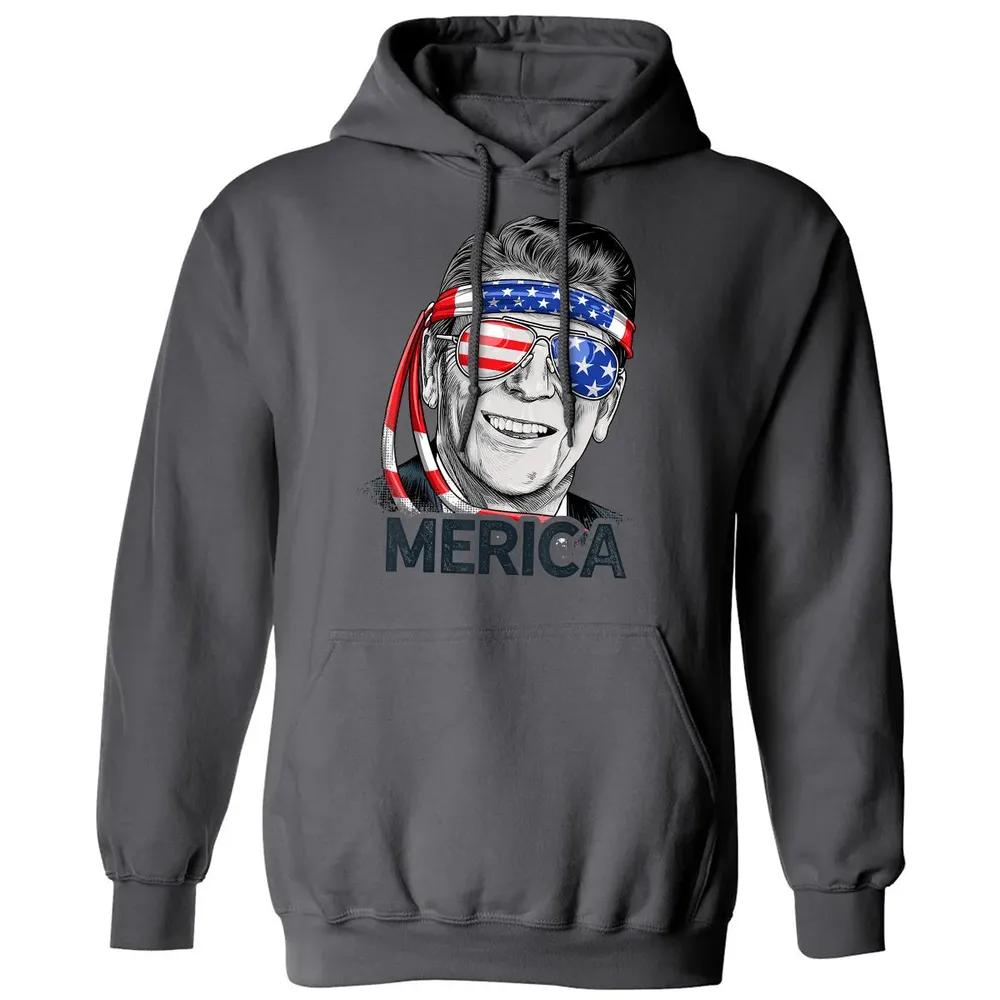 Reagan Ronald Merica 4th of July  Men US President Classic Unisex Hoodie - 7