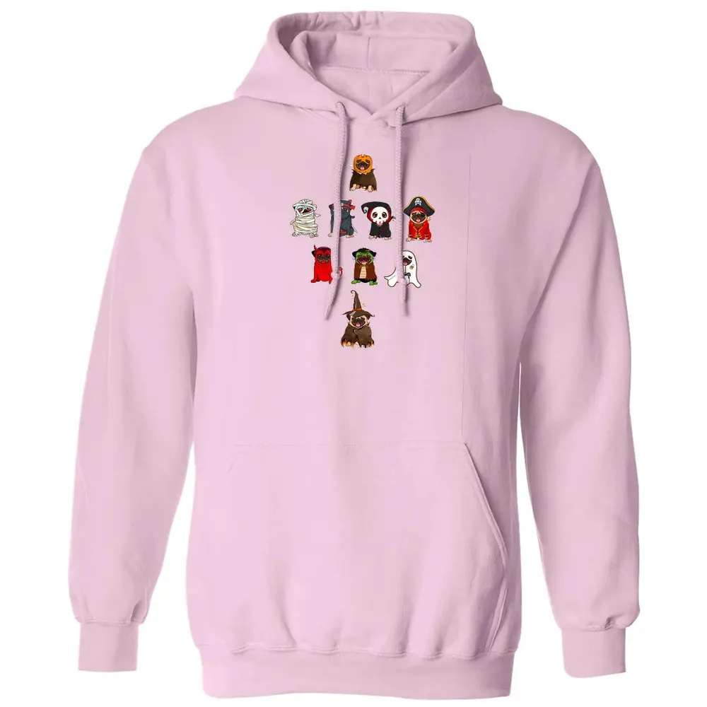 Pug Halloween Costume Ninja Witch Dracula Boo Mummy Pirate Classic Unisex Hoodie - 3