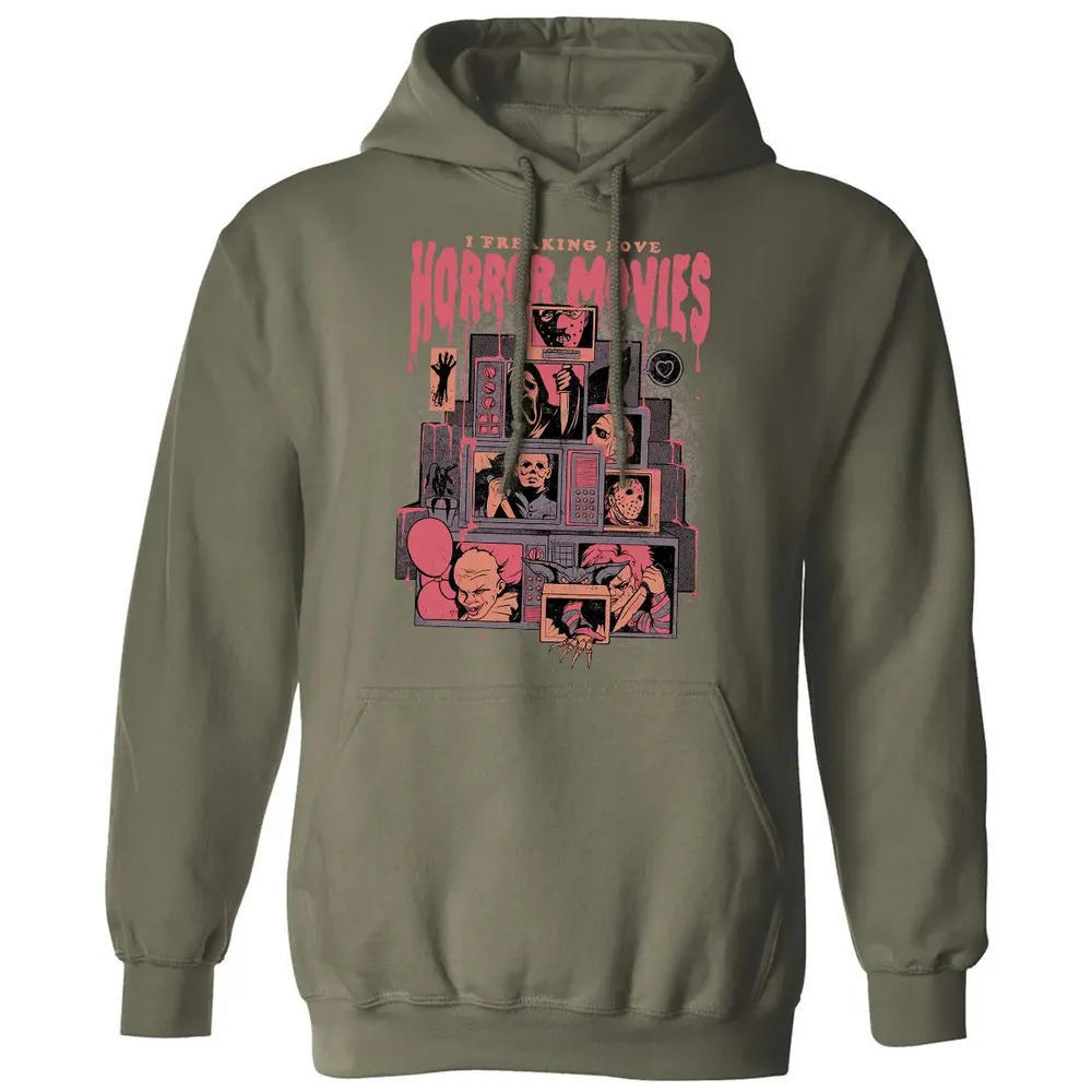 I Freaking Love Horror Movies Classic Unisex Hoodie - 4