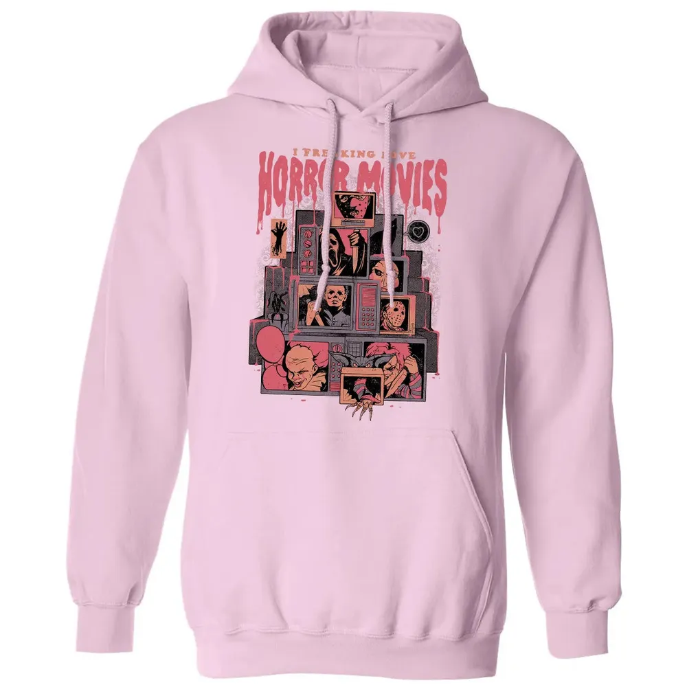 I Freaking Love Horror Movies Classic Unisex Hoodie - 3