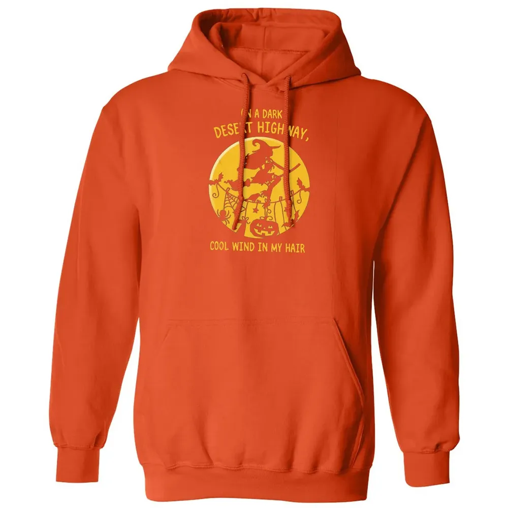 On A Dark Desert Highway Witch Cool Wind Halloween Classic Unisex Hoodie - 10