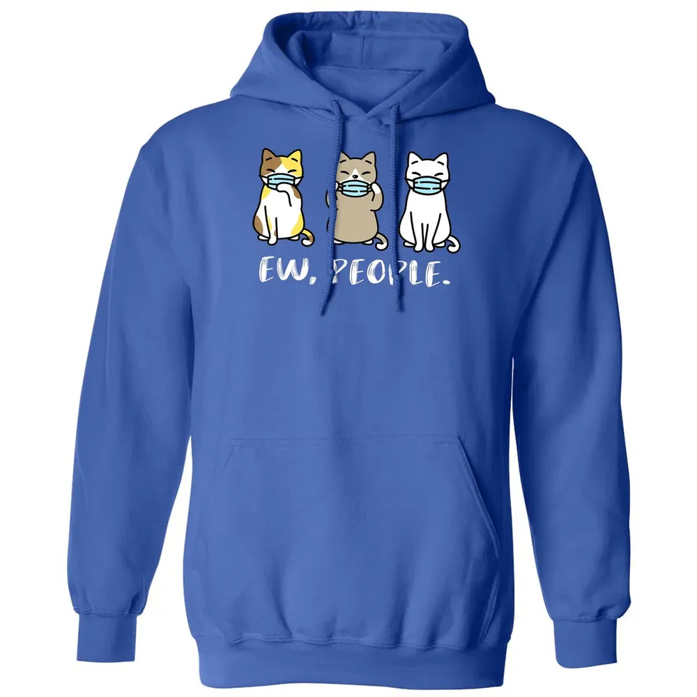 Ew People  Cat Face Mask Cat Mom Quarantine Pet Kitten Classic Unisex Hoodie - 9