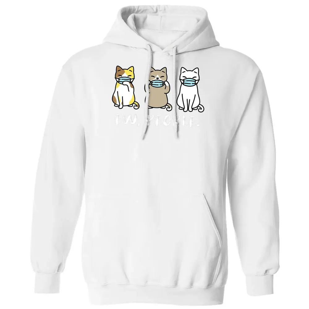 Ew People  Cat Face Mask Cat Mom Quarantine Pet Kitten Classic Unisex Hoodie - 11
