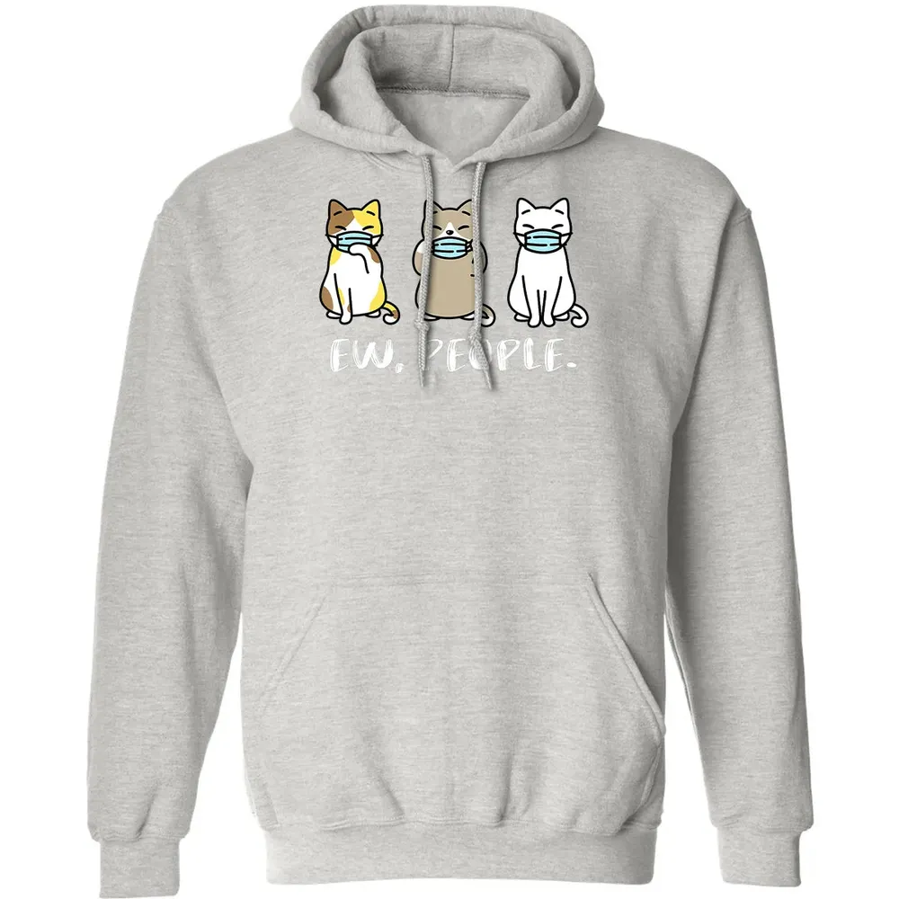 Ew People  Cat Face Mask Cat Mom Quarantine Pet Kitten Classic Unisex Hoodie - 8