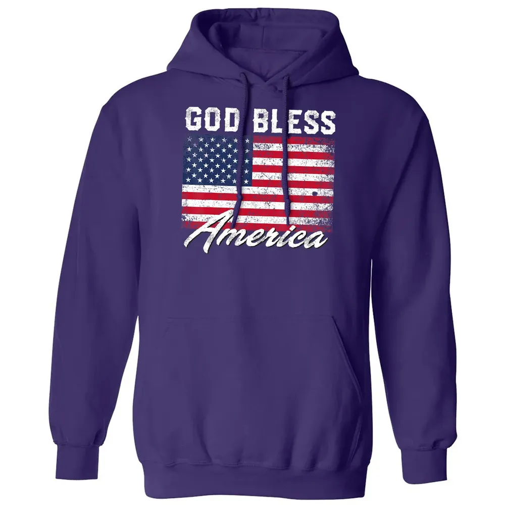God Bless America USA Flag 4th of July Patriotic Classic Unisex Hoodie - 6