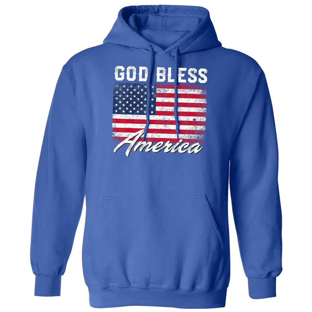 God Bless America USA Flag 4th of July Patriotic Classic Unisex Hoodie - 9