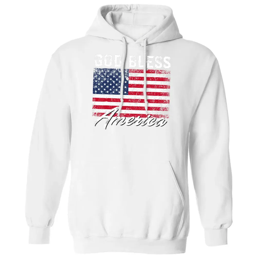 God Bless America USA Flag 4th of July Patriotic Classic Unisex Hoodie - 11