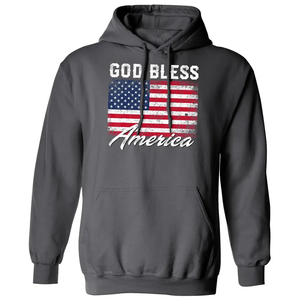 God Bless America USA Flag 4th of July Patriotic Classic Unisex Hoodie - 7