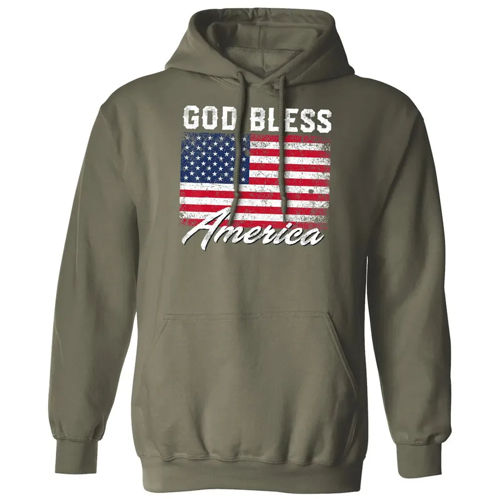 God Bless America USA Flag 4th of July Patriotic Classic Unisex Hoodie - 4