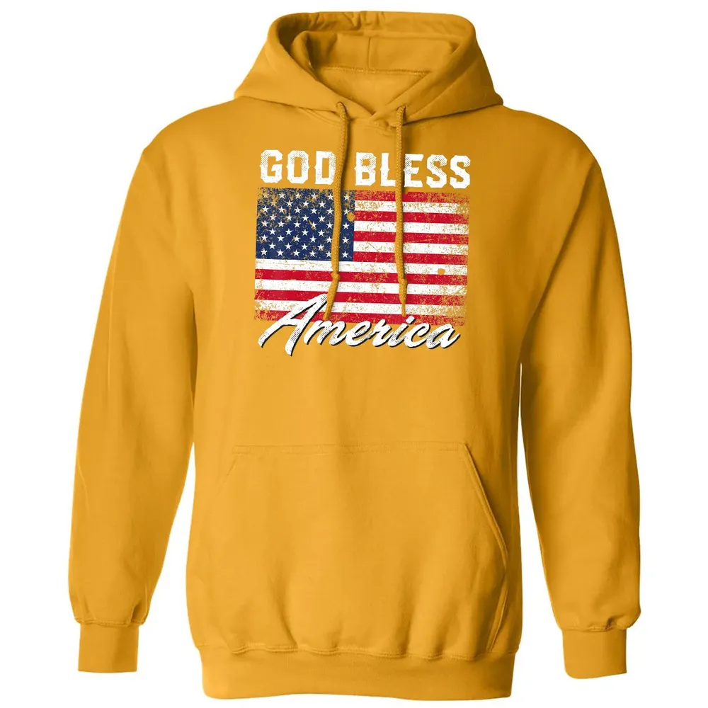 God Bless America USA Flag 4th of July Patriotic Classic Unisex Hoodie - 12