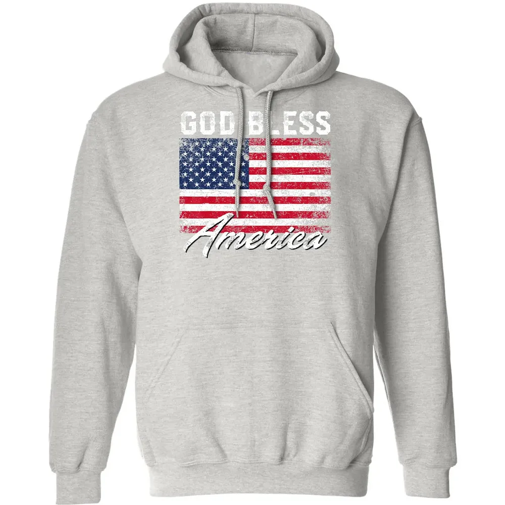 God Bless America USA Flag 4th of July Patriotic Classic Unisex Hoodie - 8