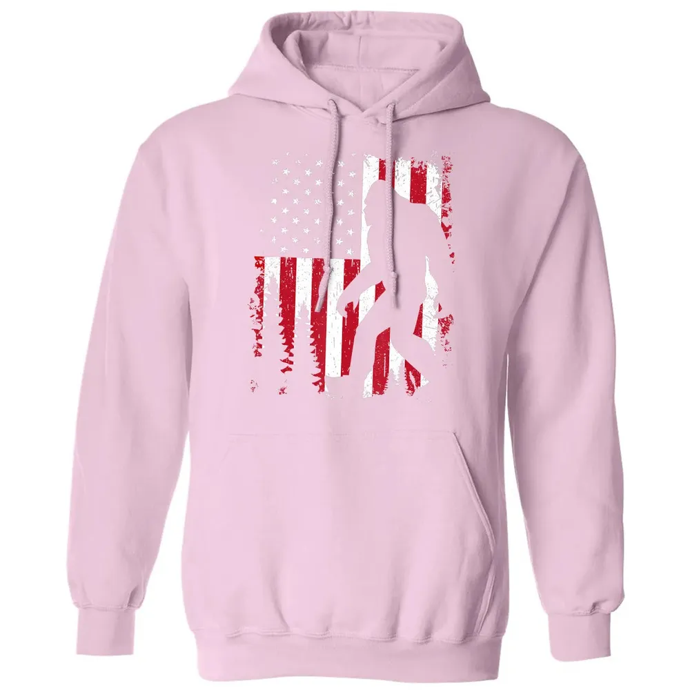 Bigfoot 4th of July American USA Flag Patriotic Kids Classic Unisex Hoodie - 3