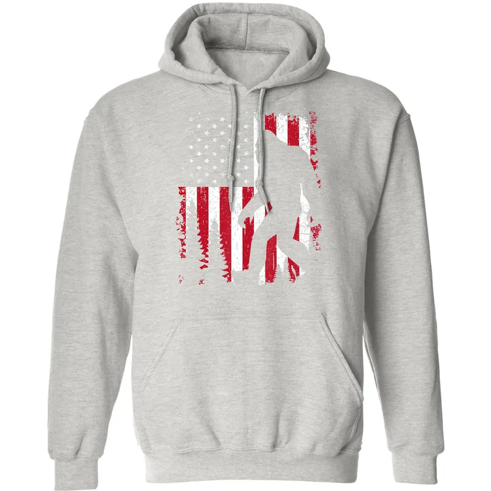 Bigfoot 4th of July American USA Flag Patriotic Kids Classic Unisex Hoodie - 8