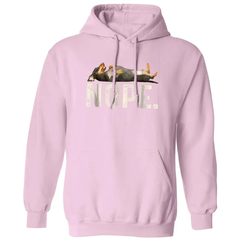 Nope Lazy Dachshund Classic Unisex Hoodie - 3