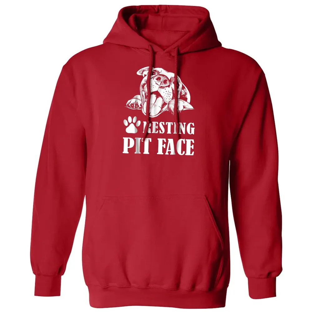 Funny Dog Pitbull Resting Pit Face Classic Unisex Hoodie - 5
