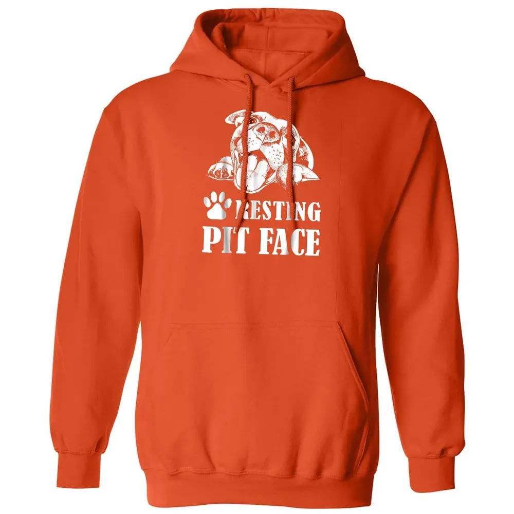 Funny Dog Pitbull Resting Pit Face Classic Unisex Hoodie - 10