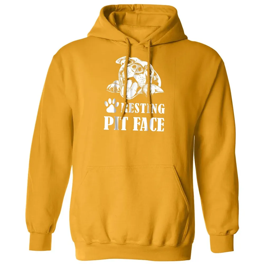 Funny Dog Pitbull Resting Pit Face Classic Unisex Hoodie - 12