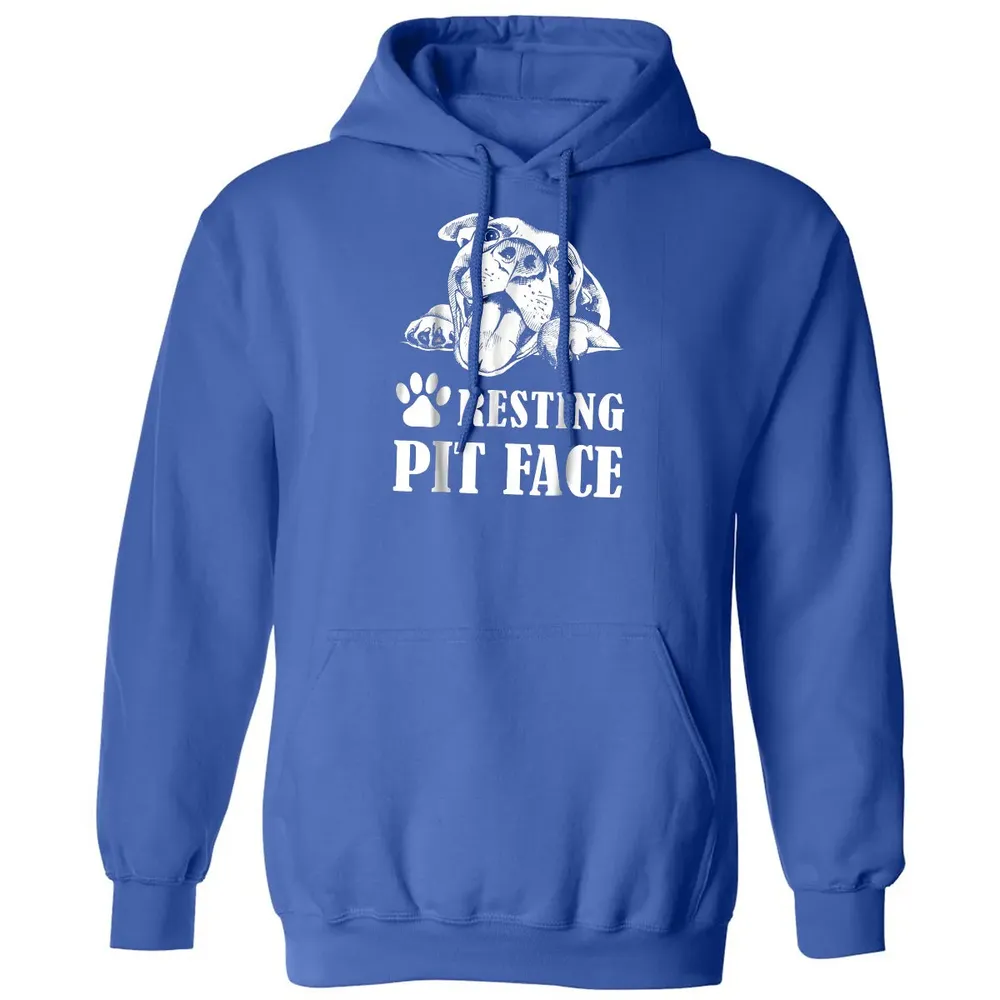 Funny Dog Pitbull Resting Pit Face Classic Unisex Hoodie - 9