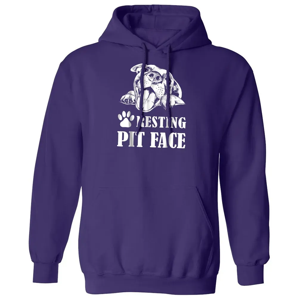 Funny Dog Pitbull Resting Pit Face Classic Unisex Hoodie - 6