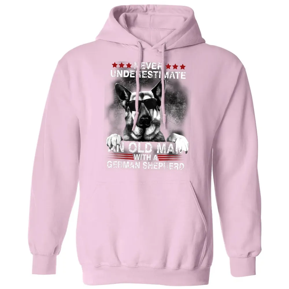 Never Underestimate An Old Man   German Shepherd Dog Classic Unisex Hoodie - 3