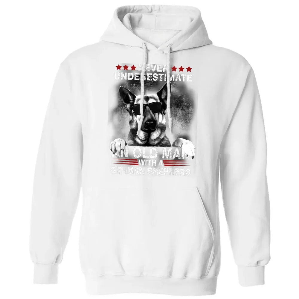 Never Underestimate An Old Man   German Shepherd Dog Classic Unisex Hoodie - 11