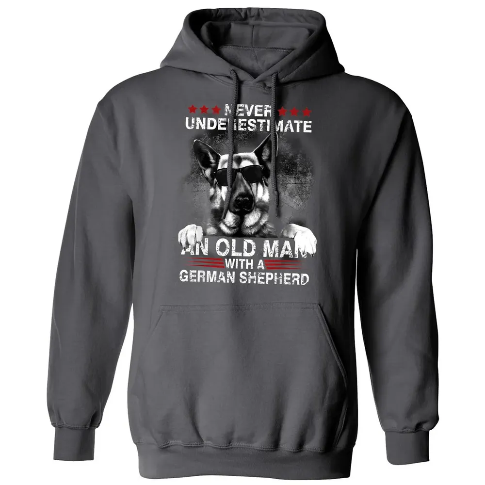 Never Underestimate An Old Man   German Shepherd Dog Classic Unisex Hoodie - 7