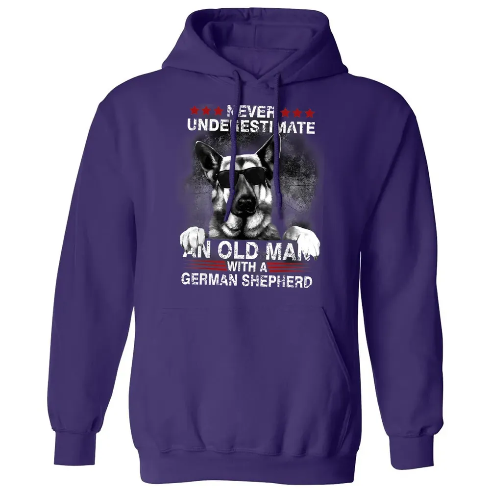 Never Underestimate An Old Man   German Shepherd Dog Classic Unisex Hoodie - 6