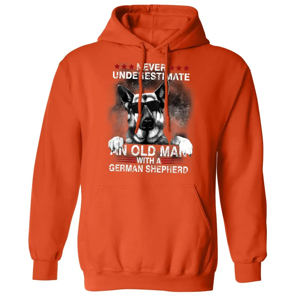 Never Underestimate An Old Man   German Shepherd Dog Classic Unisex Hoodie - 10