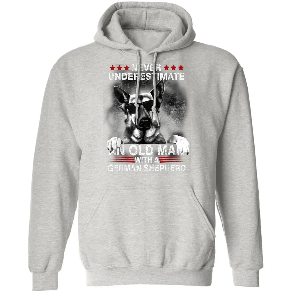 Never Underestimate An Old Man   German Shepherd Dog Classic Unisex Hoodie - 8