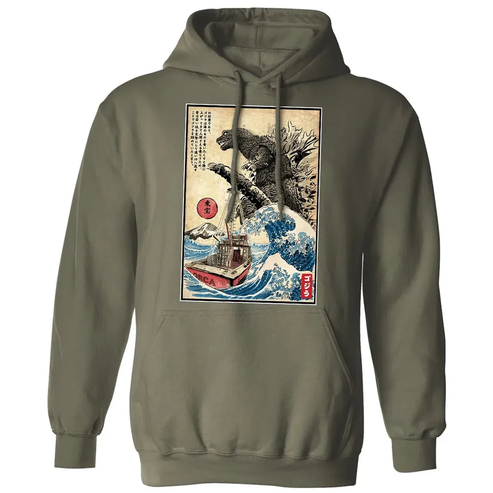 Orca in Japan Woodblock Classic Unisex Hoodie - 4