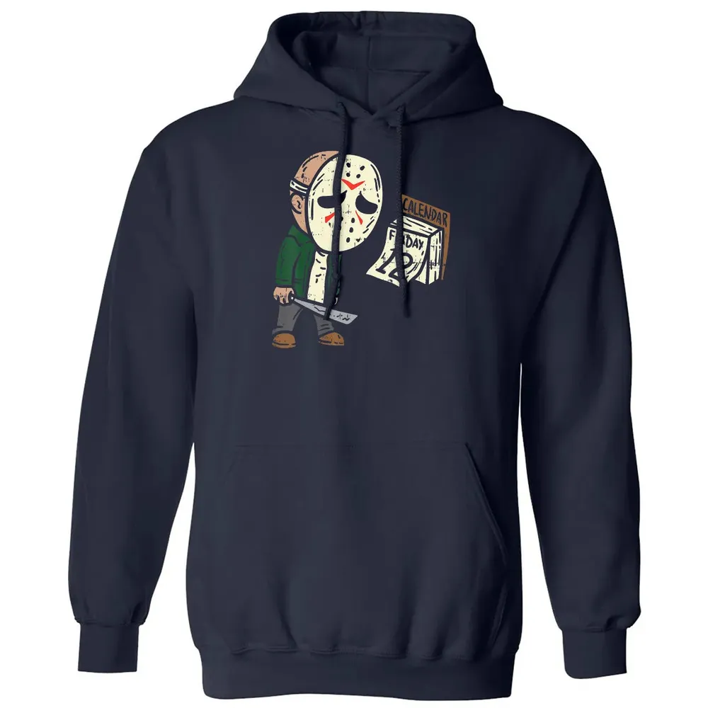 Friday 12th Funny Halloween Horror Movie Humor Classic Unisex Hoodie - 2