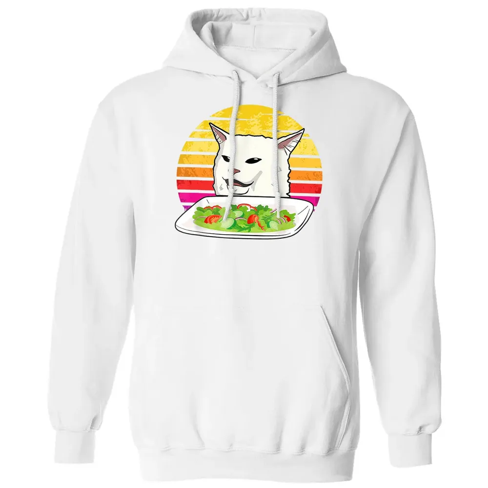 Angry women yelling at confused cat at dinner table meme Classic Unisex Hoodie - 11