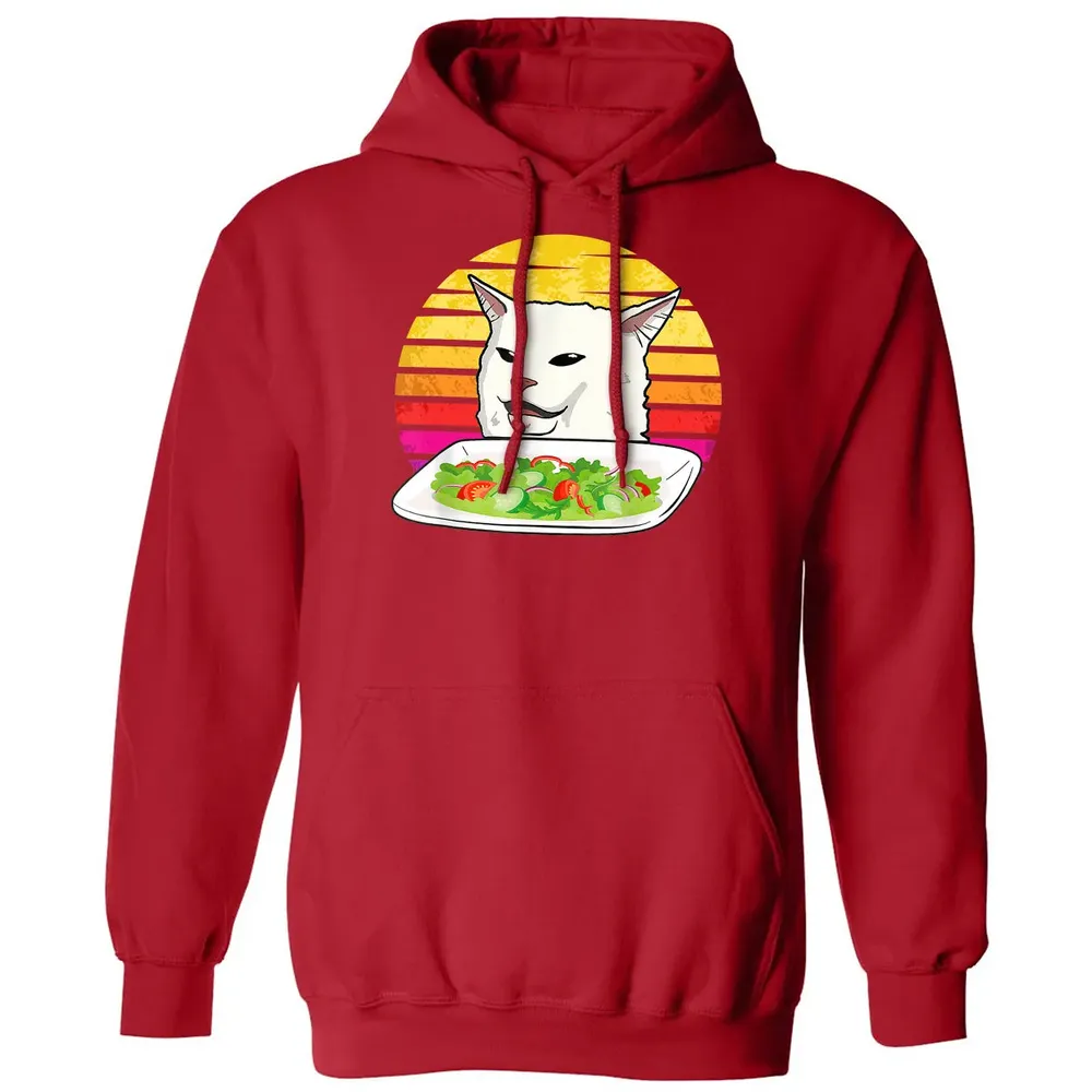 Angry women yelling at confused cat at dinner table meme Classic Unisex Hoodie - 5