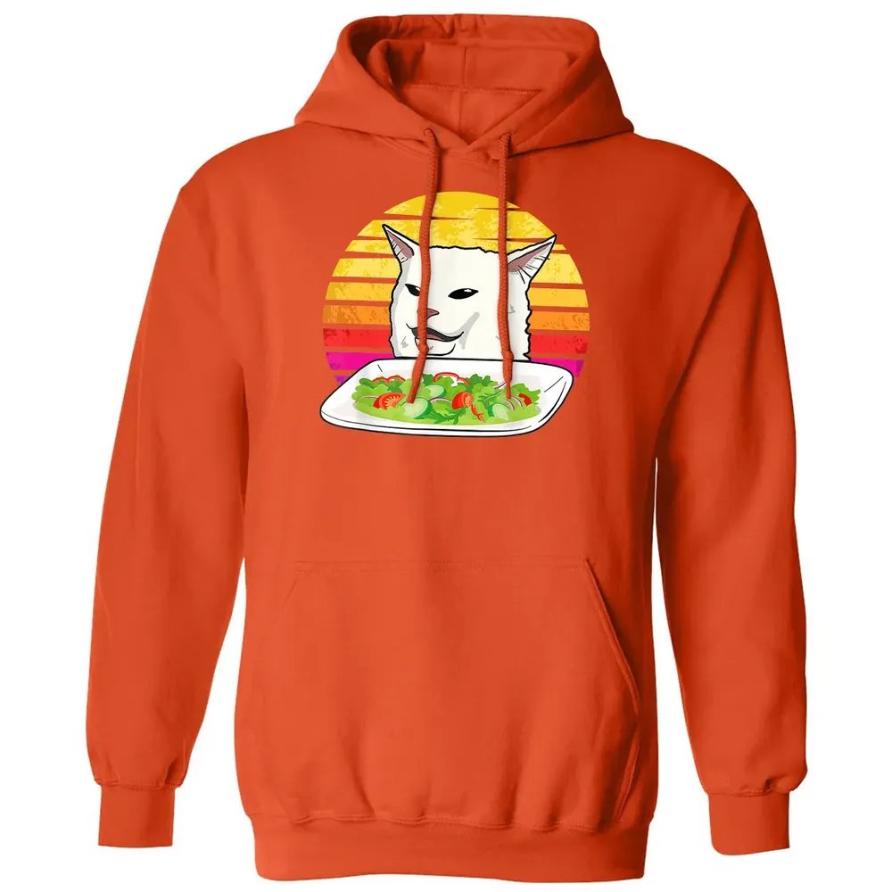 Angry women yelling at confused cat at dinner table meme Classic Unisex Hoodie - 10