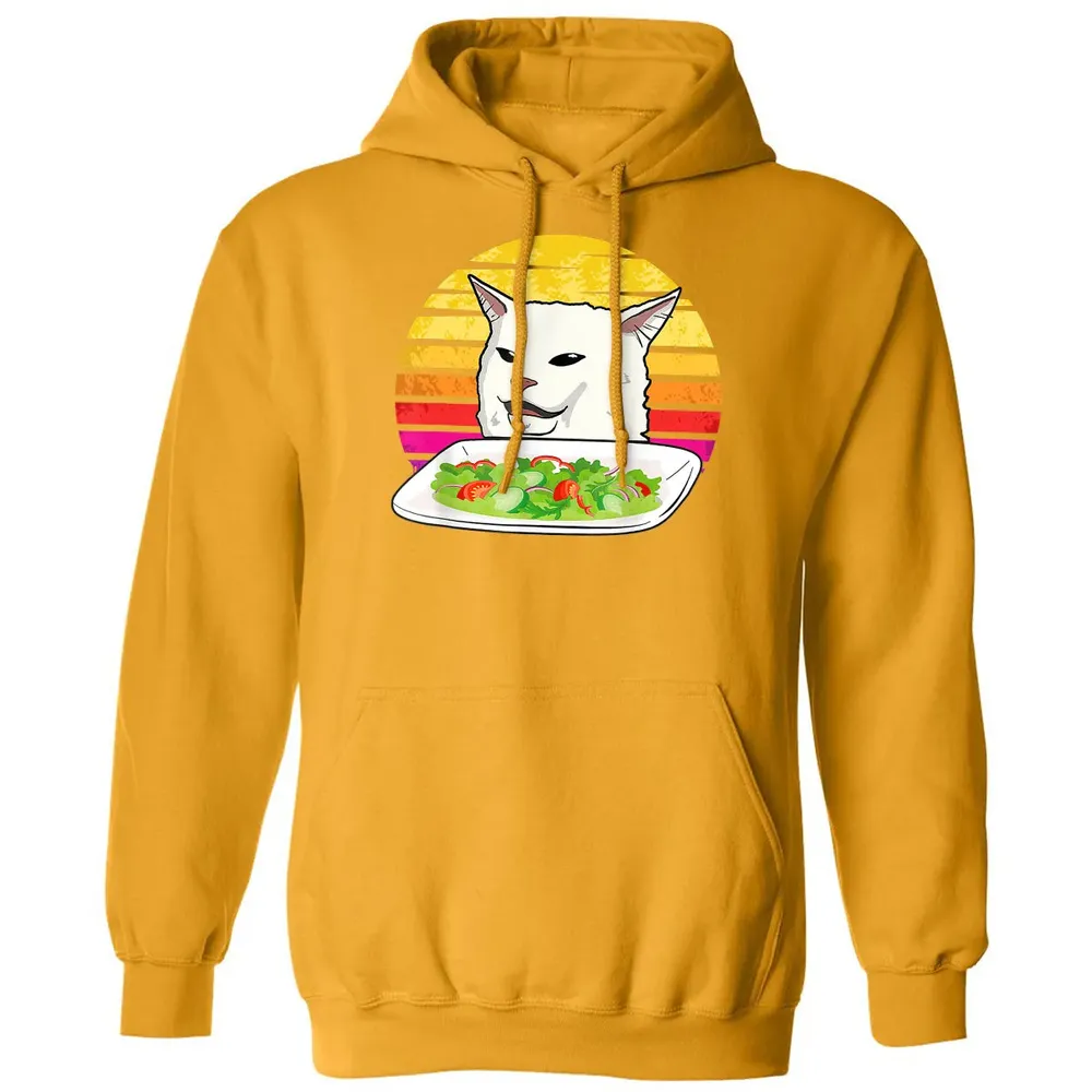 Angry women yelling at confused cat at dinner table meme Classic Unisex Hoodie - 12