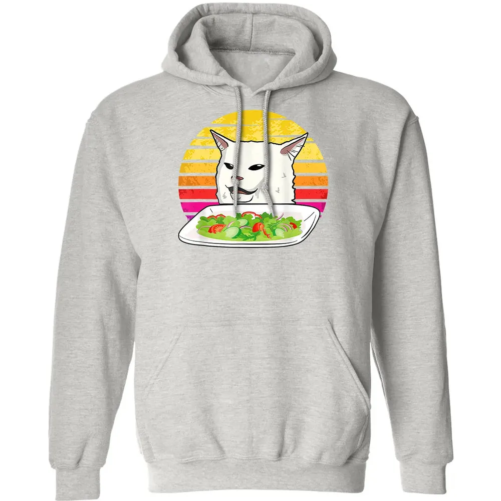 Angry women yelling at confused cat at dinner table meme Classic Unisex Hoodie - 8