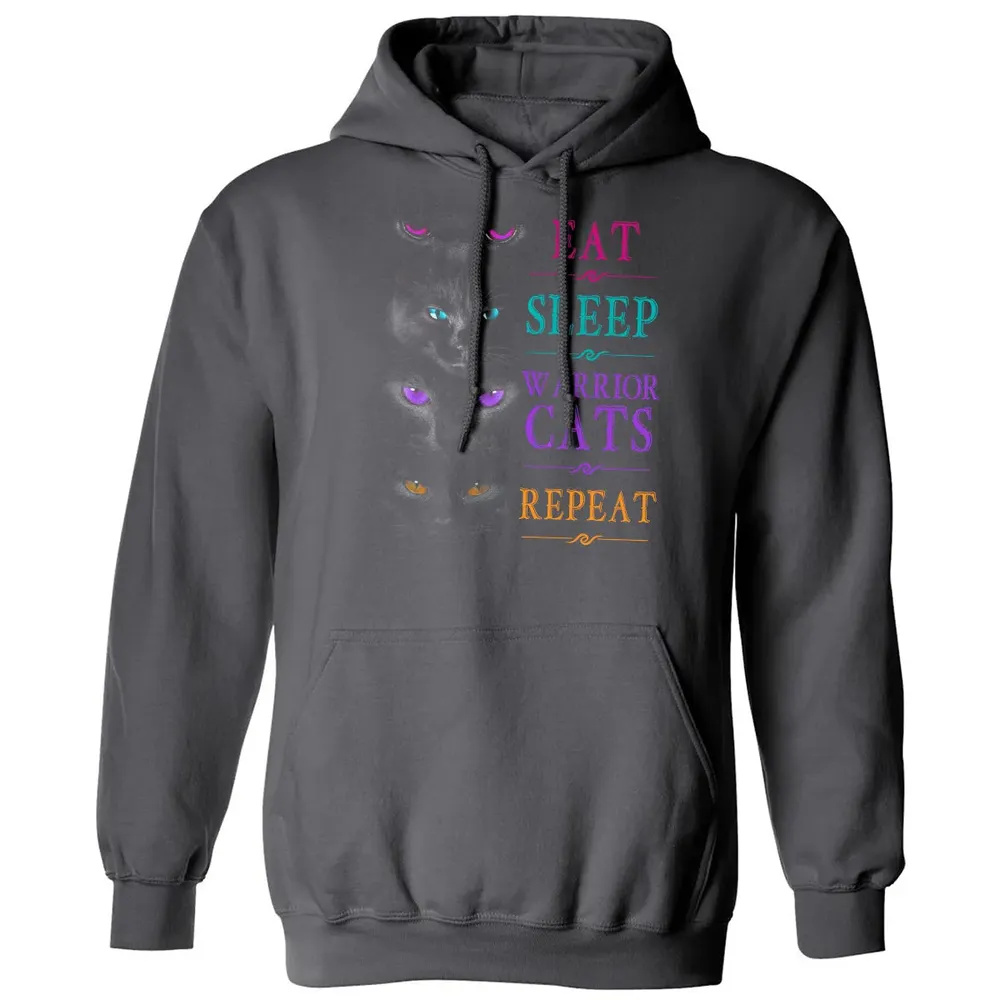 Eat Sleep Warrior Cats Repeat Funny Cat Warrior Hoodie Classic Unisex Hoodie - 7