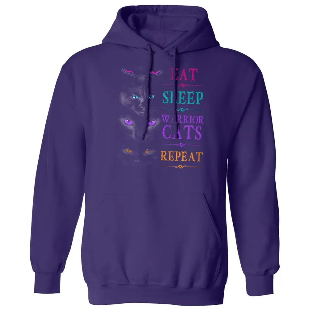Eat Sleep Warrior Cats Repeat Funny Cat Warrior Hoodie Classic Unisex Hoodie - 6