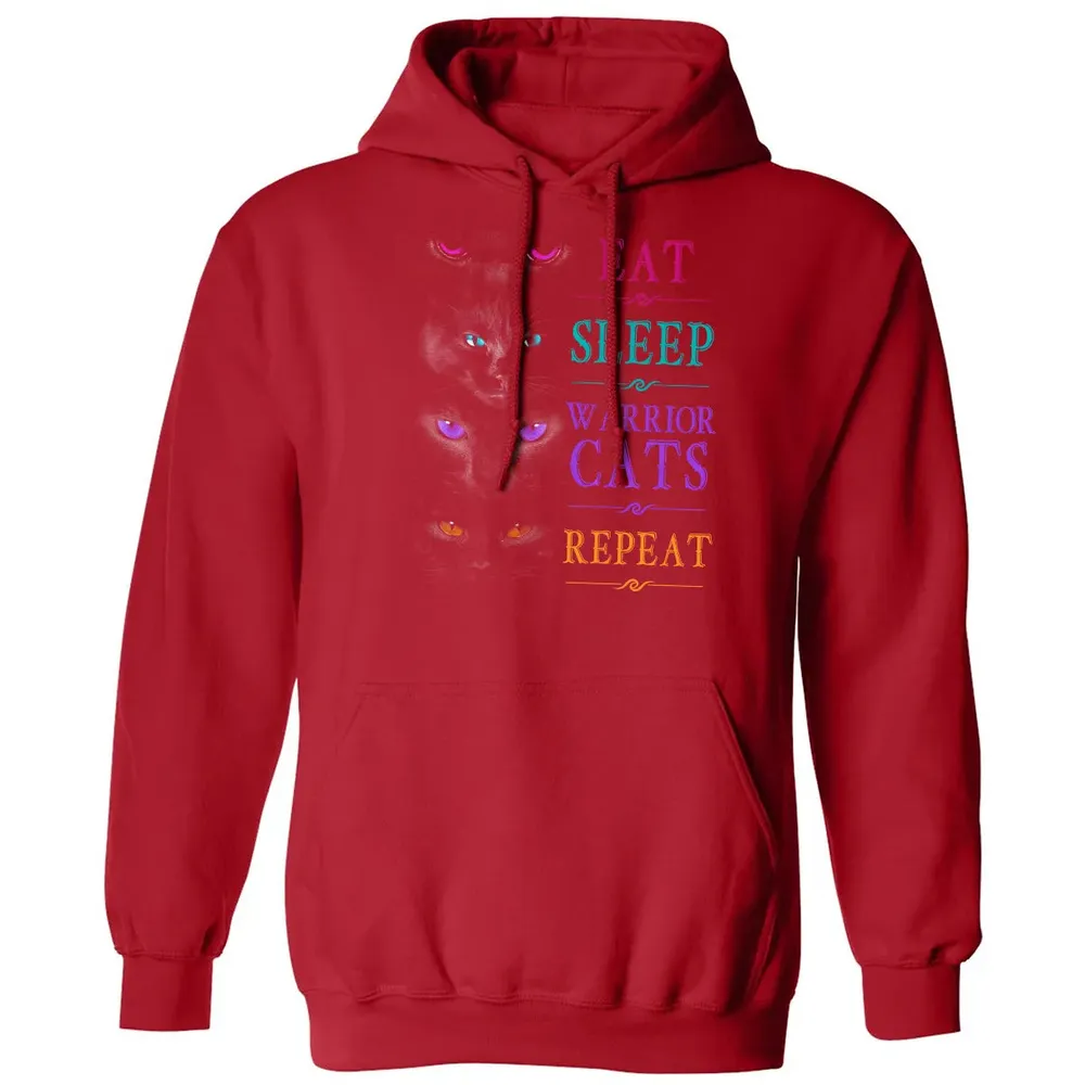 Eat Sleep Warrior Cats Repeat Funny Cat Warrior Hoodie Classic Unisex Hoodie - 5