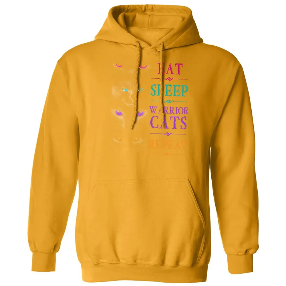 Eat Sleep Warrior Cats Repeat Funny Cat Warrior Hoodie Classic Unisex Hoodie - 12