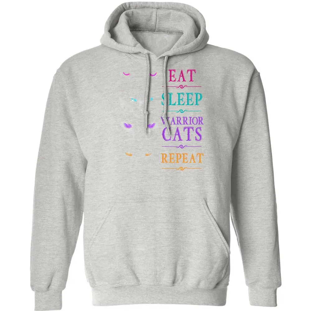 Eat Sleep Warrior Cats Repeat Funny Cat Warrior Hoodie Classic Unisex Hoodie - 8