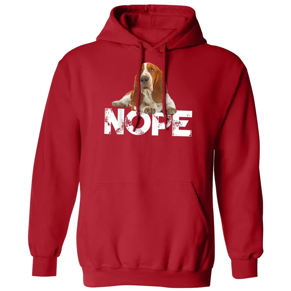 Cute Nope Lazy Basset Hound Dog Classic Unisex Hoodie - 5