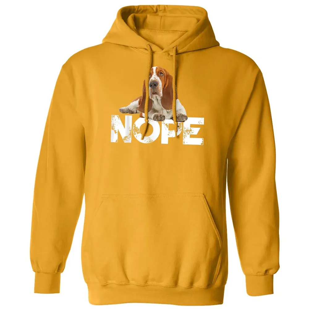 Cute Nope Lazy Basset Hound Dog Classic Unisex Hoodie - 12