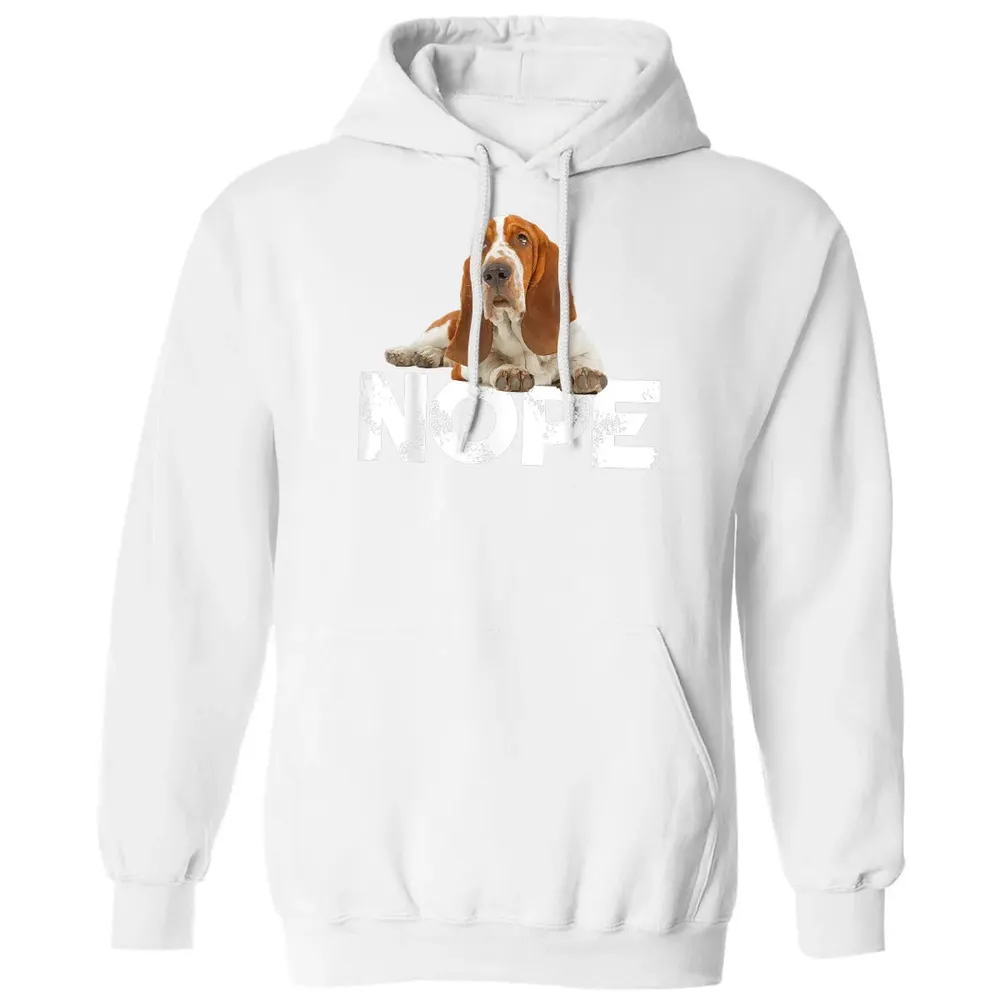 Cute Nope Lazy Basset Hound Dog Classic Unisex Hoodie - 11